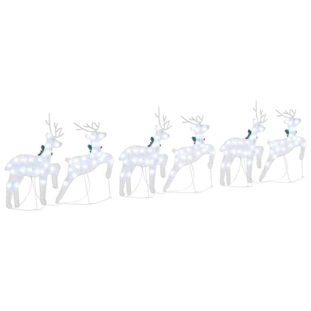 LED Rendieren 6 pcs Zilver 45 x 19 x 65 cm Stof