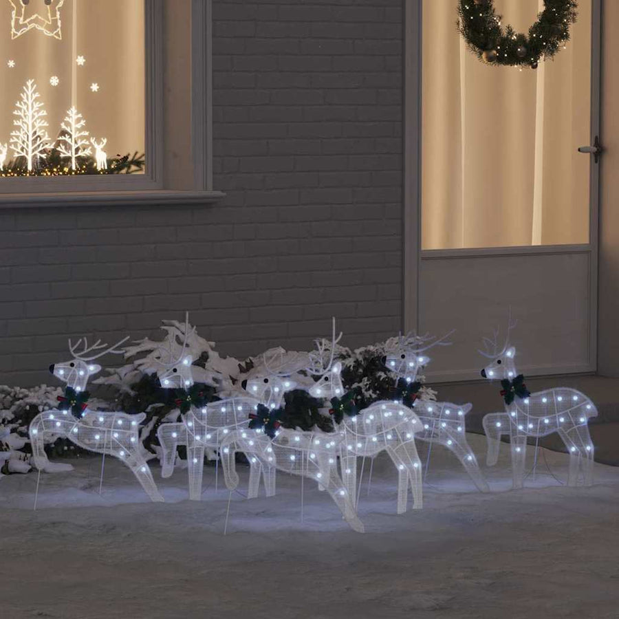 LED Rendieren 6 pcs Wit 45 x 19 x 65 cm Stof