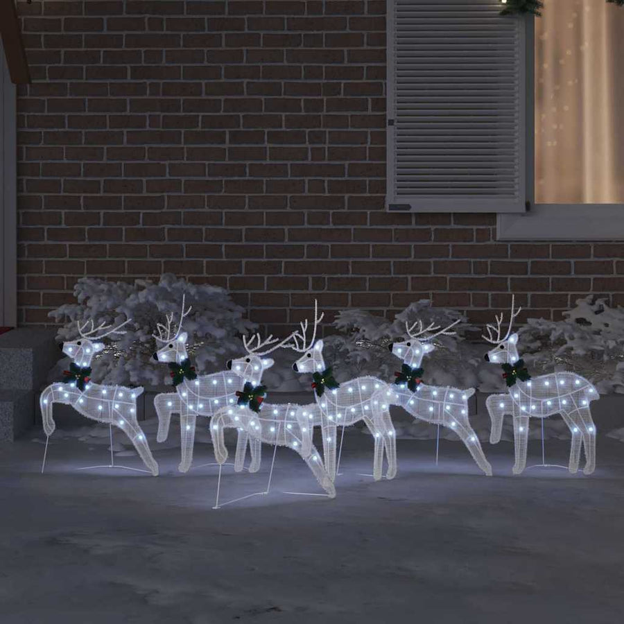 LED Rendieren 6 pcs Wit 45 x 19 x 65 cm Stof