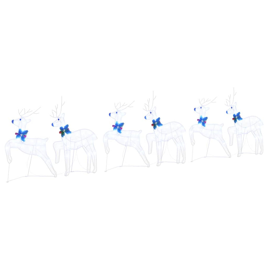 LED Rendieren 6 pcs Wit 45 x 19 x 65 cm Stof