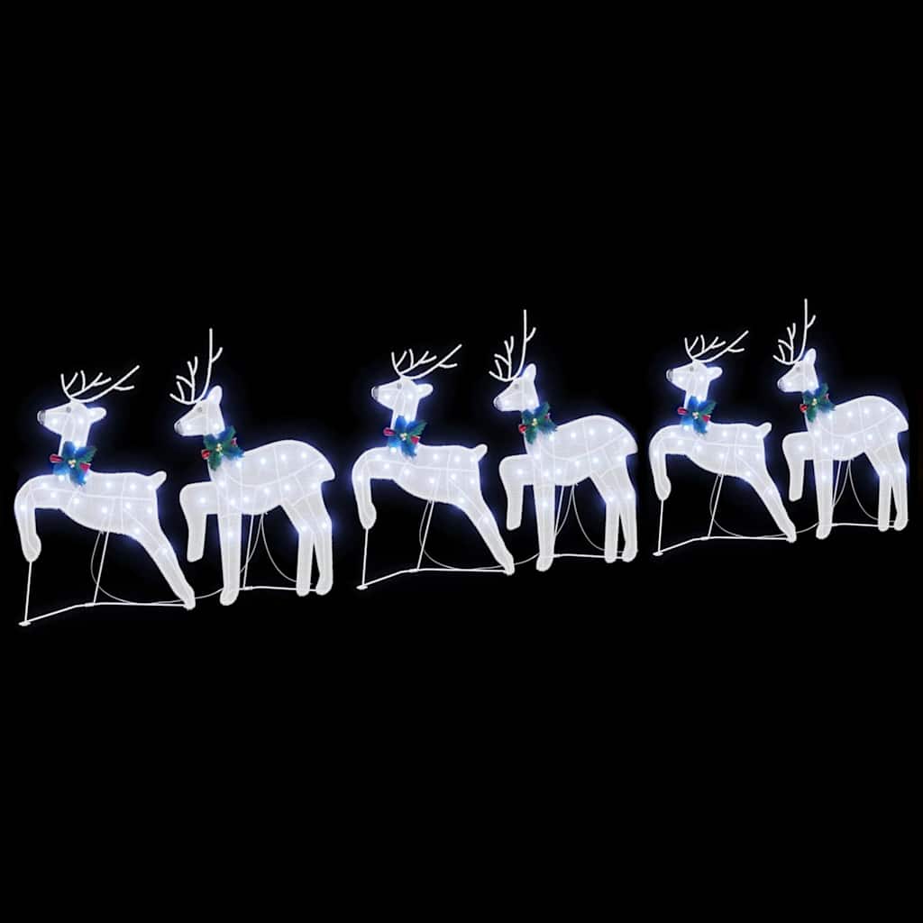 LED Rendieren 6 pcs Wit 45 x 19 x 65 cm Stof