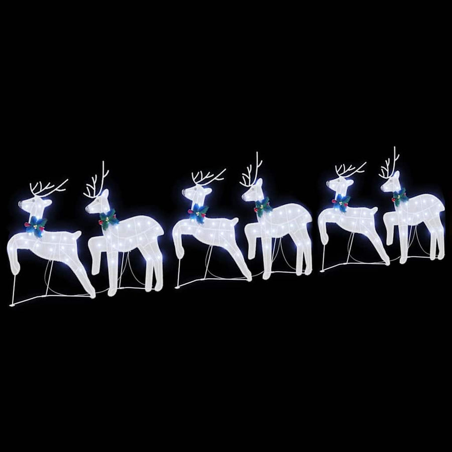 LED Rendieren 6 pcs Wit 45 x 19 x 65 cm Stof