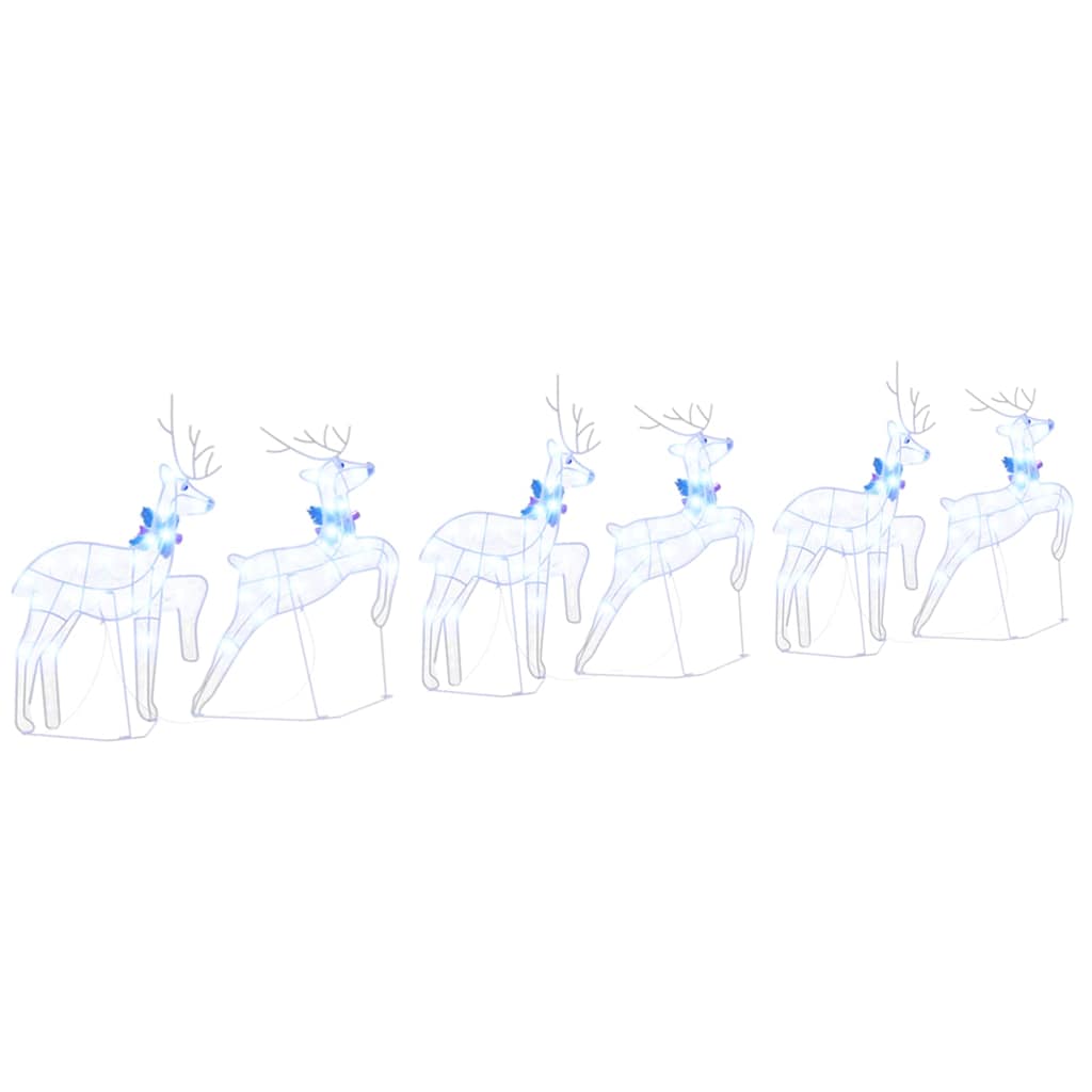 LED Rendieren 6 pcs Wit 45 x 19 x 65 cm Stof