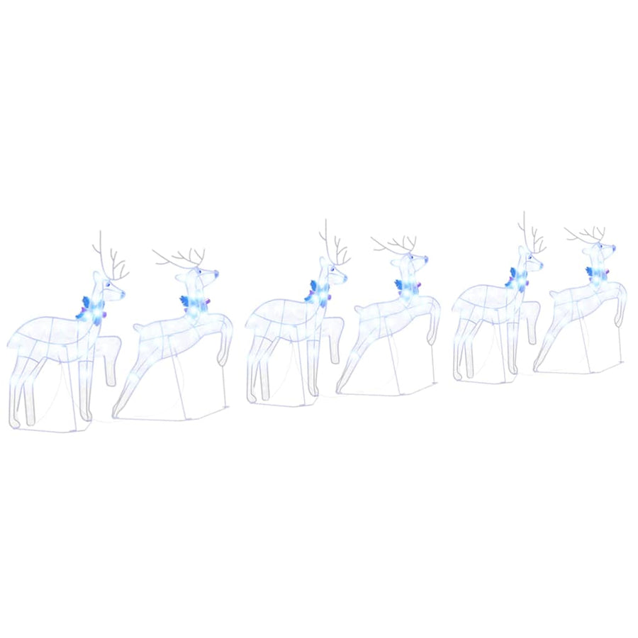 LED Rendieren 6 pcs Wit 45 x 19 x 65 cm Stof