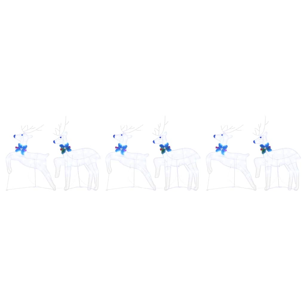 LED Rendieren 6 pcs Wit 45 x 19 x 65 cm Stof