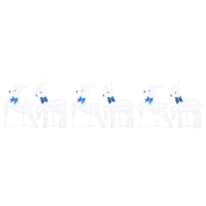LED Rendieren 6 pcs Wit 45 x 19 x 65 cm Stof