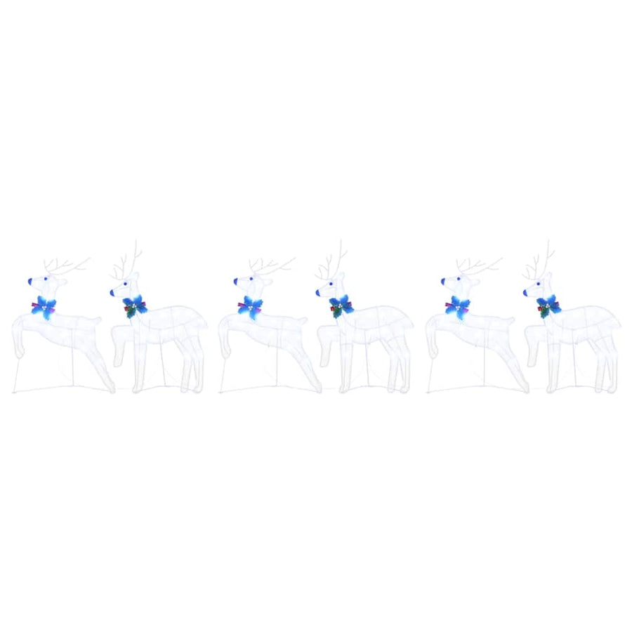 LED Rendieren 6 pcs Wit 45 x 19 x 65 cm Stof