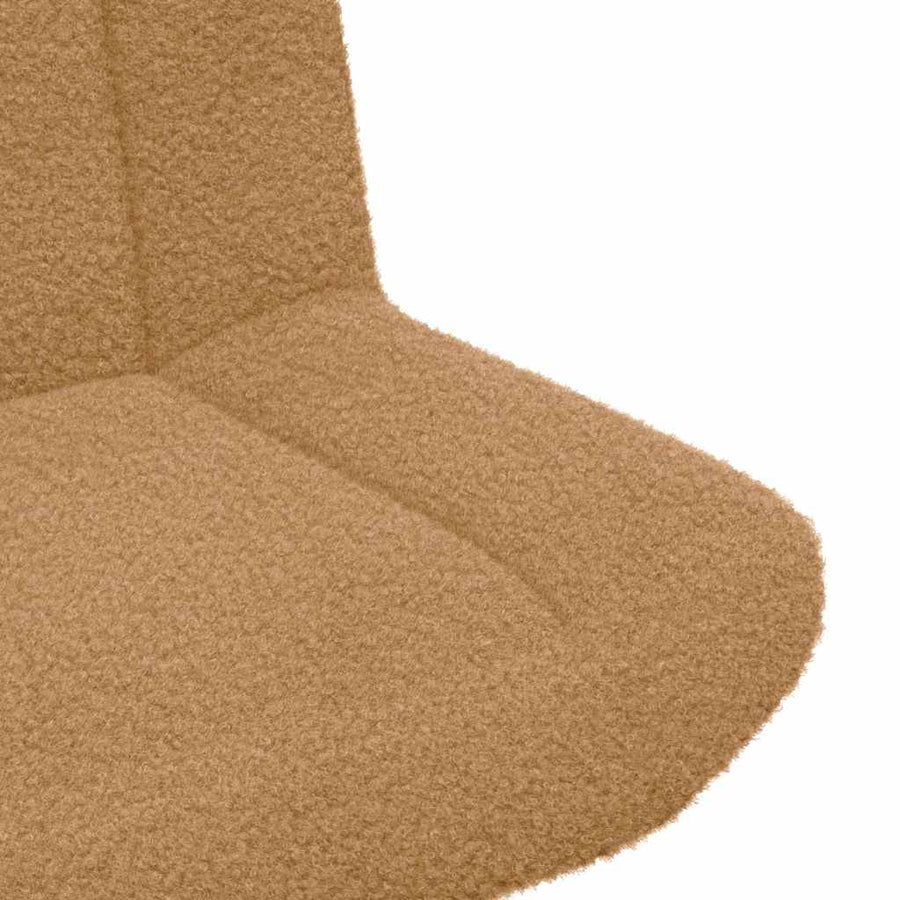 Draai Relaxstoel Beige Krullend Wolachtige Stof