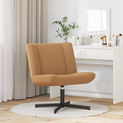 Draai Relaxstoel Beige Krullend Wolachtige Stof