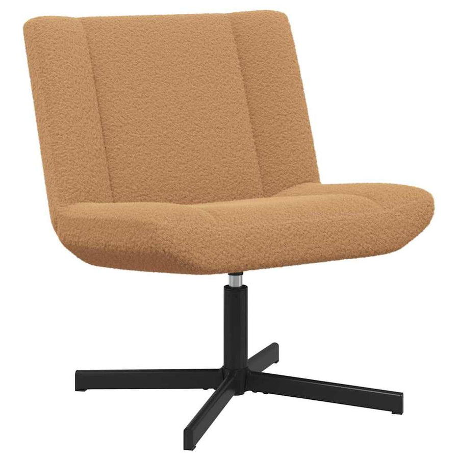 Draai Relaxstoel Beige Krullend Wolachtige Stof
