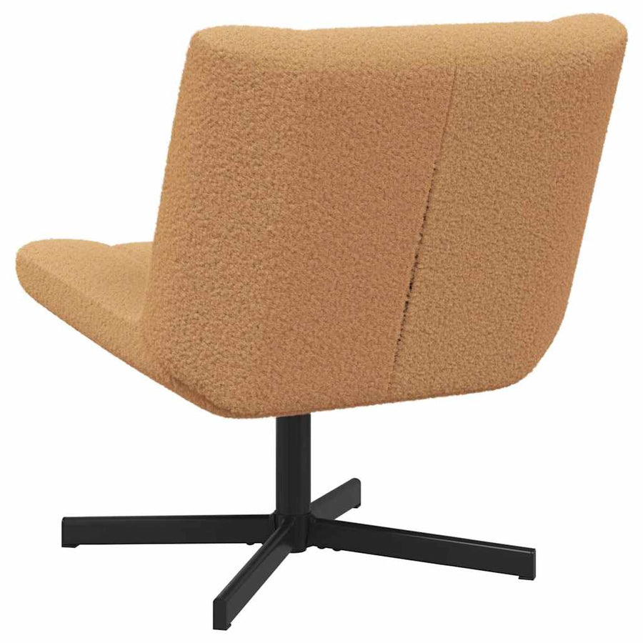 Draai Relaxstoel Beige Krullend Wolachtige Stof