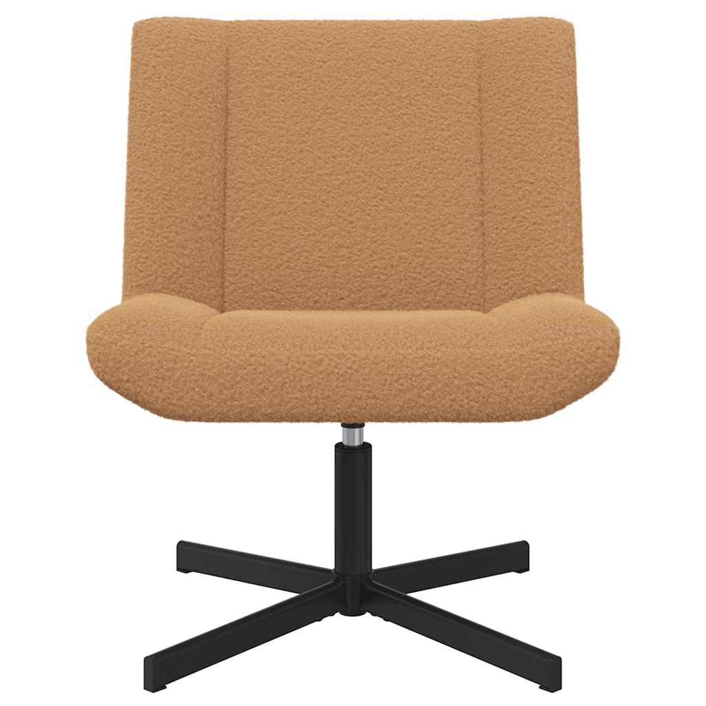 Draai Relaxstoel Beige Krullend Wolachtige Stof