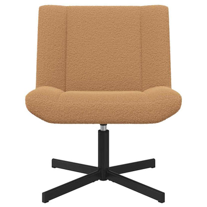 Draai Relaxstoel Beige Krullend Wolachtige Stof