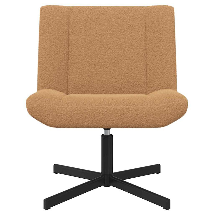 Draai Relaxstoel Beige Krullend Wolachtige Stof