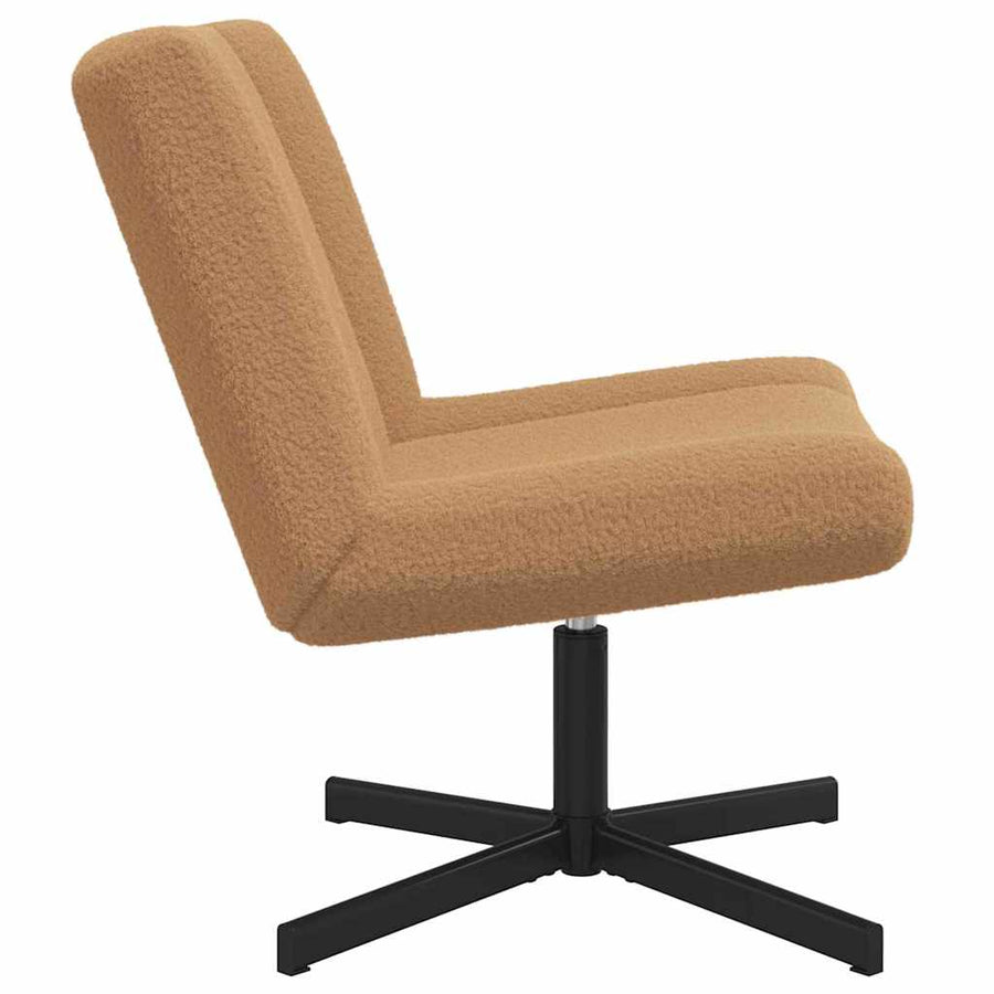 Draai Relaxstoel Beige Krullend Wolachtige Stof