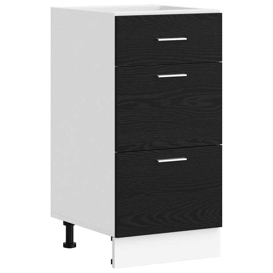 Keukenonderkast Riga Zwart Eiken 40 x 46 x 81,5 cm Bewerkt hout