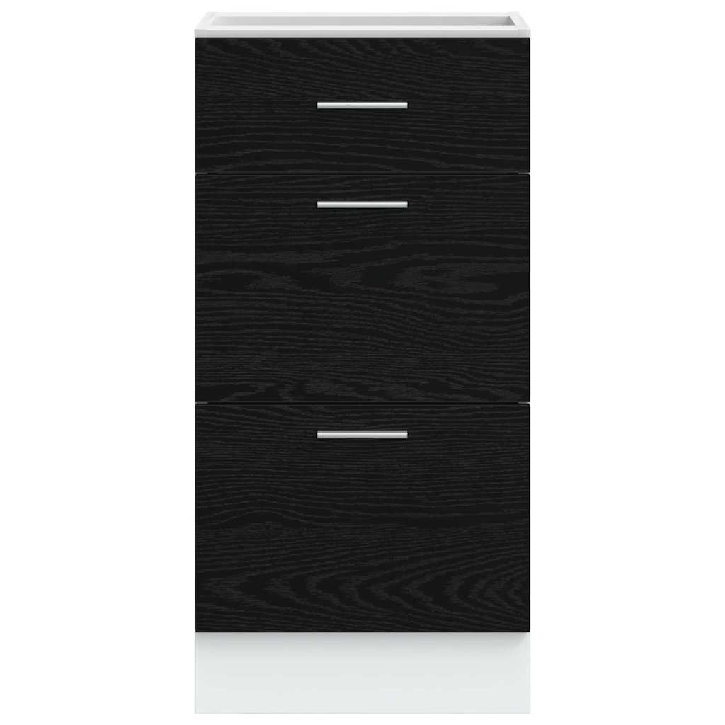 Keukenonderkast Riga Zwart Eiken 40 x 46 x 81,5 cm Bewerkt hout