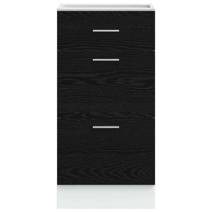 Keukenonderkast Riga Zwart Eiken 40 x 46 x 81,5 cm Bewerkt hout