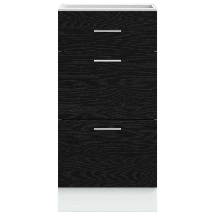 Keukenonderkast Riga Zwart Eiken 40 x 46 x 81,5 cm Bewerkt hout