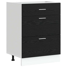 Keukenonderkast Riga Zwart Eiken 60 x 46 x 81,5 cm Bewerkt hout