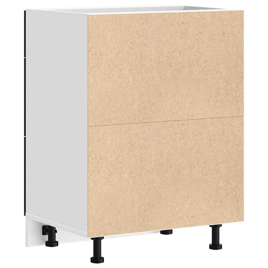 Keukenonderkast Riga Zwart Eiken 60 x 46 x 81,5 cm Bewerkt hout