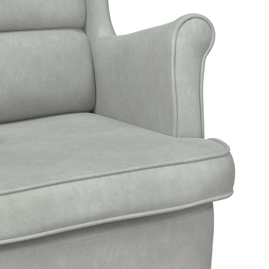 Fauteuil Lichtgrijs 71 x 92 x 91 cm Fluweel