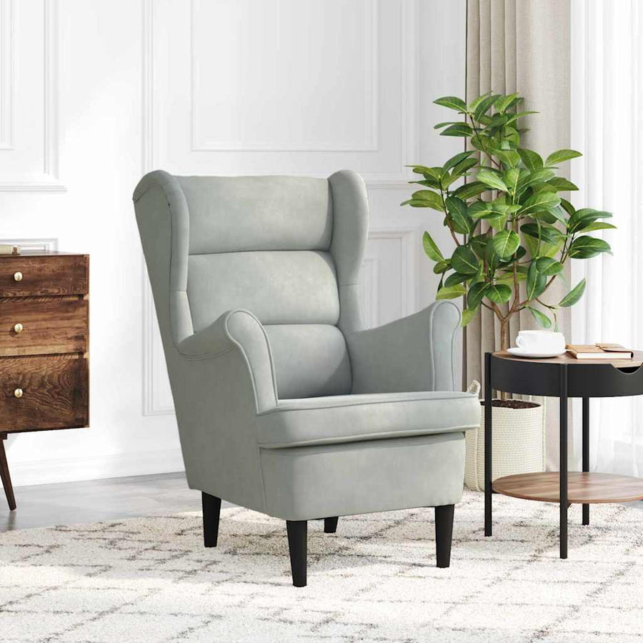 Fauteuil Lichtgrijs 71 x 92 x 91 cm Fluweel