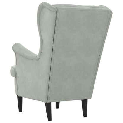 Fauteuil Lichtgrijs 71 x 92 x 91 cm Fluweel