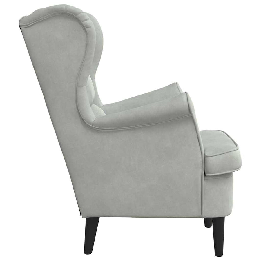 Fauteuil Lichtgrijs 71 x 92 x 91 cm Fluweel