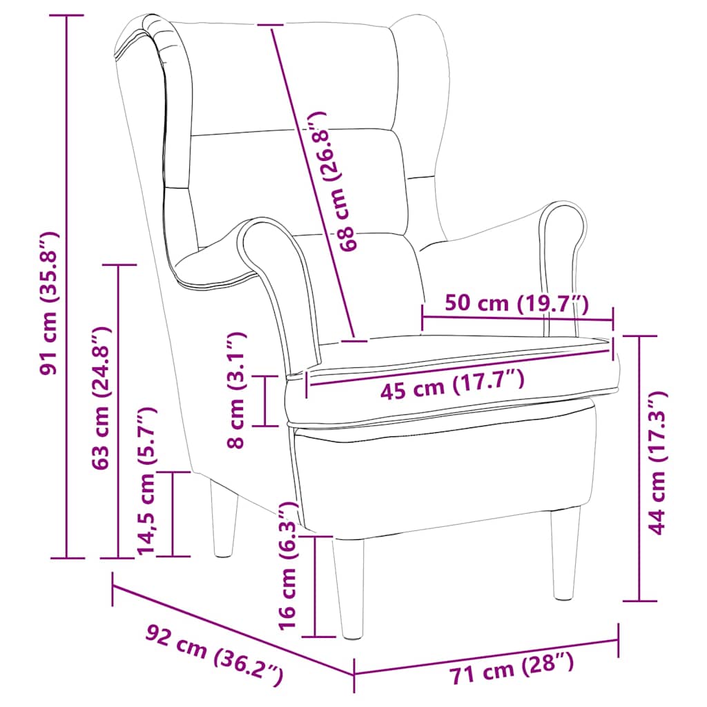 Fauteuil Lichtgrijs 71 x 92 x 91 cm Fluweel