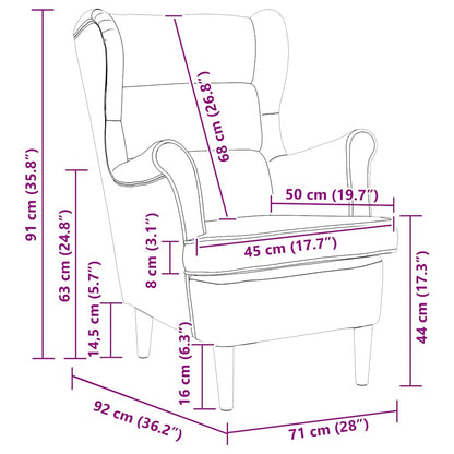 Fauteuil Lichtgrijs 71 x 92 x 91 cm Fluweel