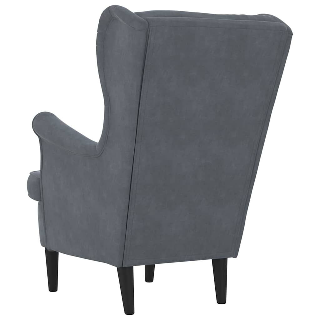 Fauteuil Donkergrijs 71 x 92 x 91 cm Fluweel