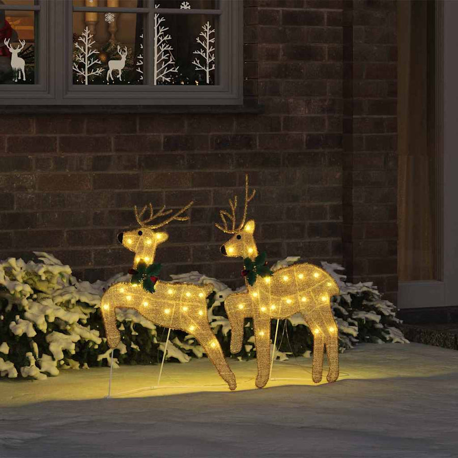 LED Rendieren 2 pcs Warmwit 45 x 19 x 65 cm Stof