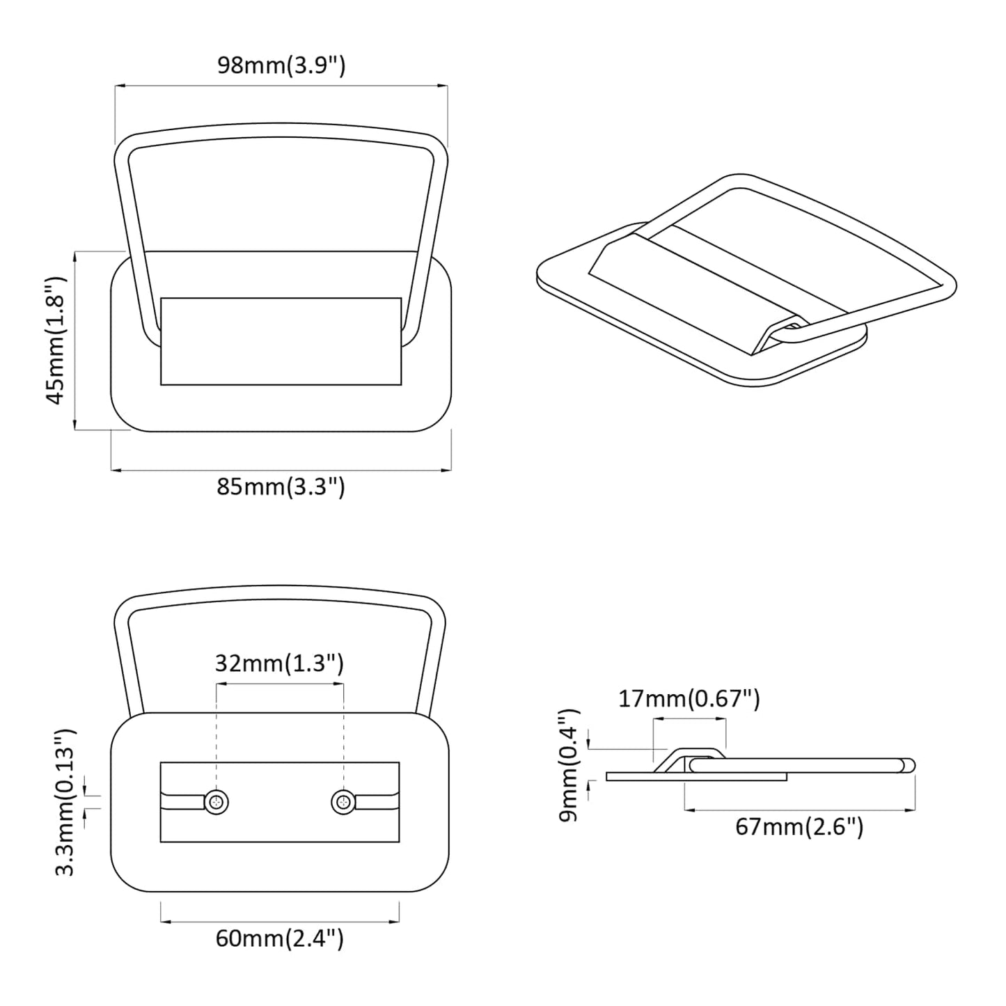 Kast Handvatten 12 Pcs 85 X 45 Mm Metaal 12 stuks Roze