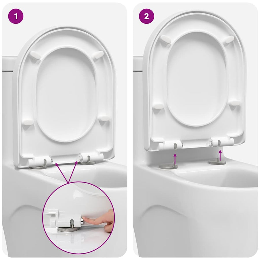 Toiletzitting Wit 48 x 36.5 x 4.5 cm Polypropyleen