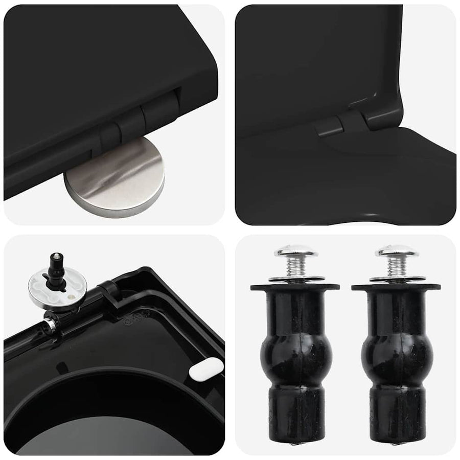 Toiletzitting Zwart 48 x 36.5 x 4.5 cm Polypropyleen