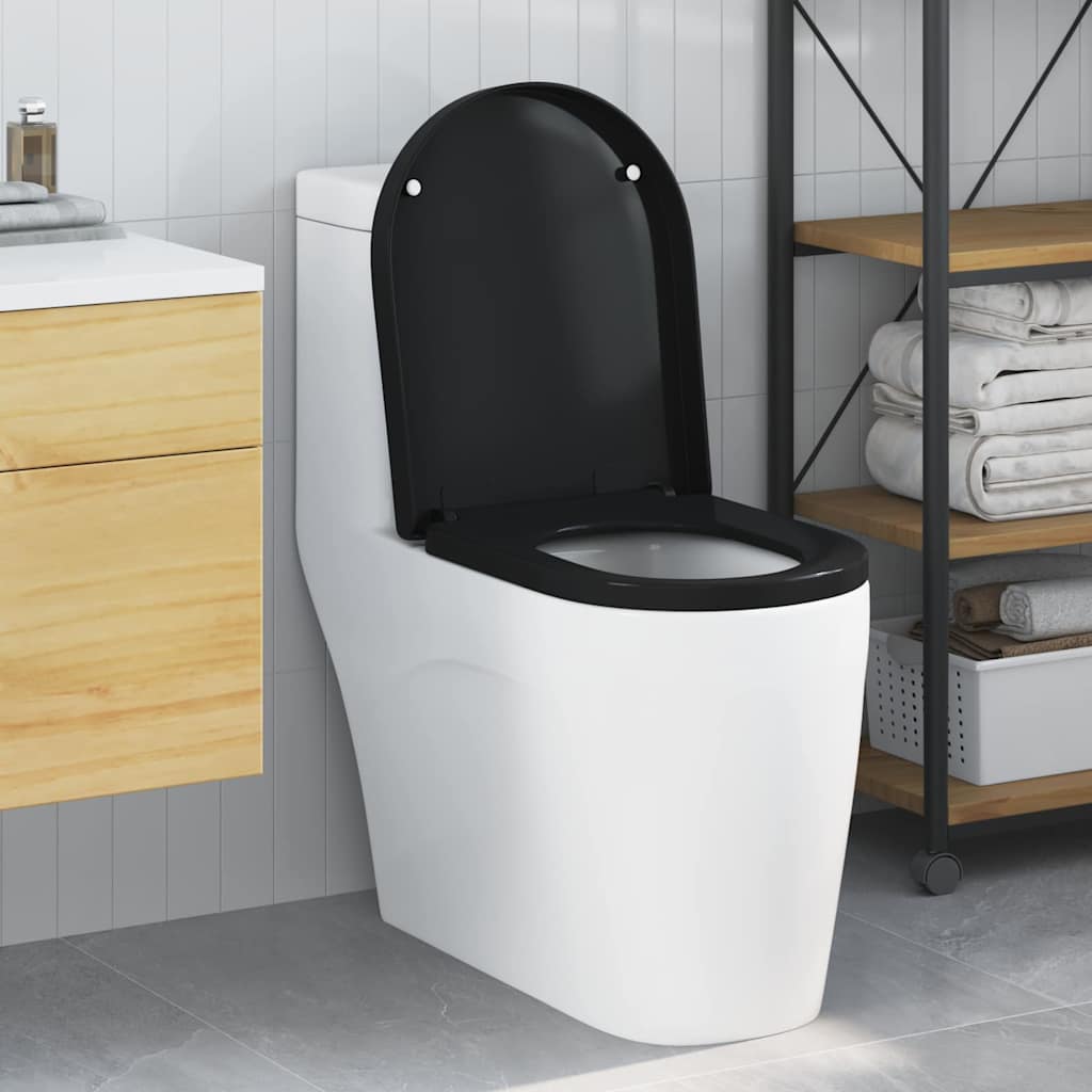 Toiletzitting Zwart 48 x 36.5 x 4.5 cm Polypropyleen