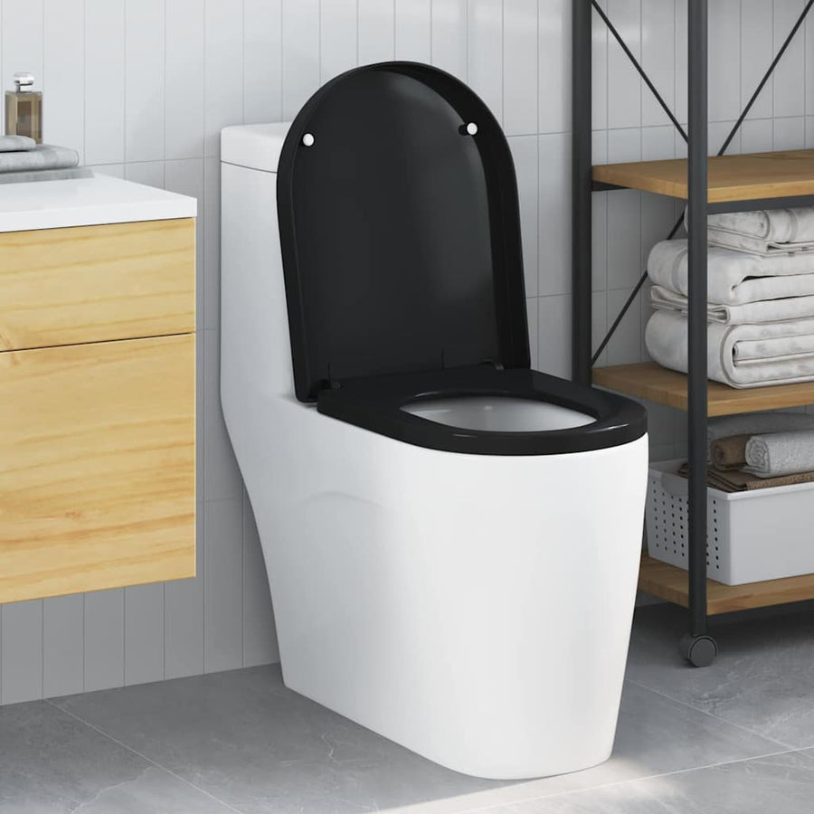 Toiletzitting Zwart 48 x 36.5 x 4.5 cm Polypropyleen