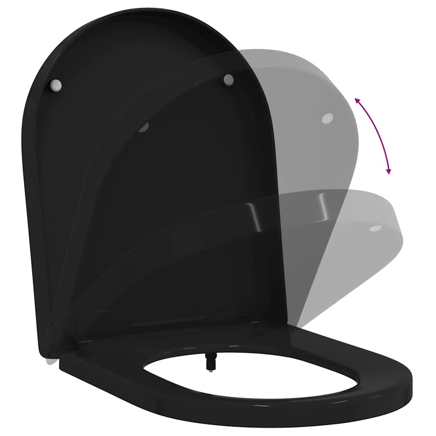 Toiletzitting Zwart 48 x 36.5 x 4.5 cm Polypropyleen