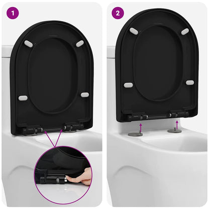 Toiletzitting Zwart 48 x 36.5 x 4.5 cm Polypropyleen
