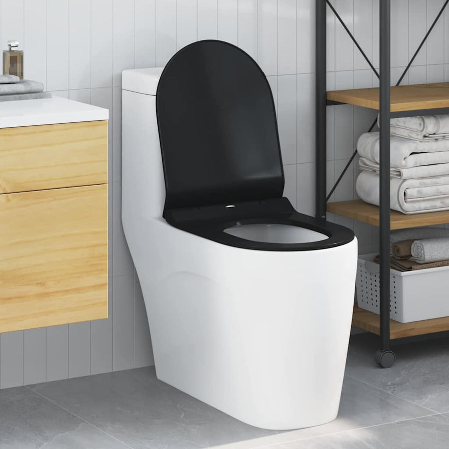 Toiletzitting Zwart 48.5 x 36 x 5 cm Polypropyleen