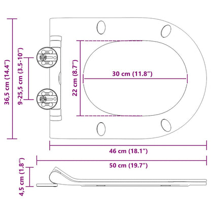 Toiletzitting Zwart 48.5 x 36 x 5 cm Polypropyleen