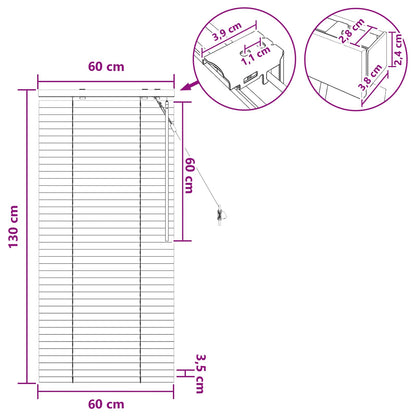 Jaloezie Eiken Look 60 x 130 cm 35 mm Massief Paulowniahout