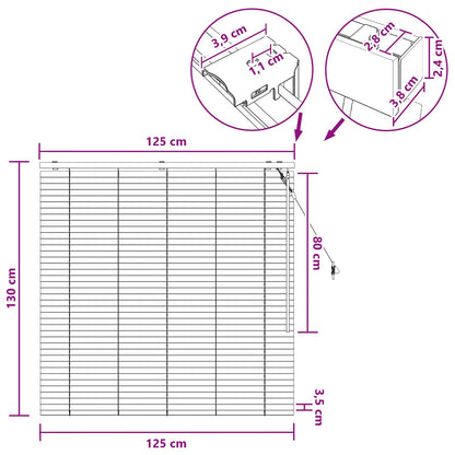 Jaloezie Eiken Look 125 x 130 cm 35 mm Massief Paulowniahout