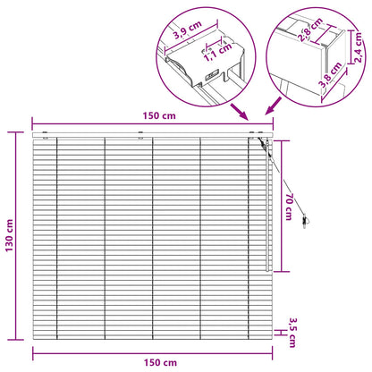 Jaloezie Eiken Look 150 x 130 cm 35 mm Massief Paulowniahout