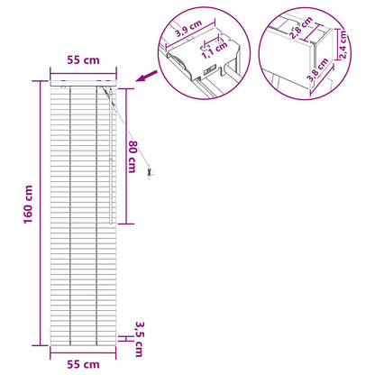 Jaloezie Eiken Look 55 x 160 cm 35 mm Massief Paulowniahout