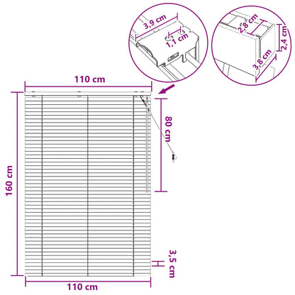 Jaloezie Eiken Look 110 x 160 cm 35 mm Massief Paulowniahout