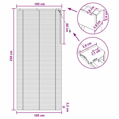 Jaloezie Eiken Look 105 x 250 cm 35 mm Massief Paulowniahout