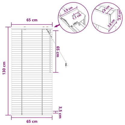 Jaloezie Wit 65 x 130 cm 35 mm Massief Paulowniahout