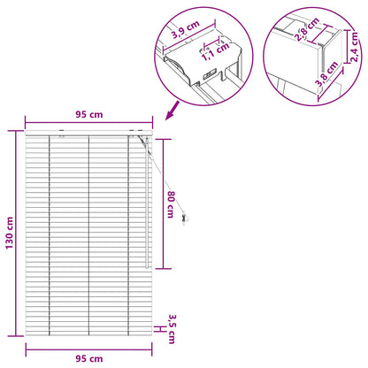 Jaloezie Wit 95 x 130 cm 35 mm Massief Paulowniahout